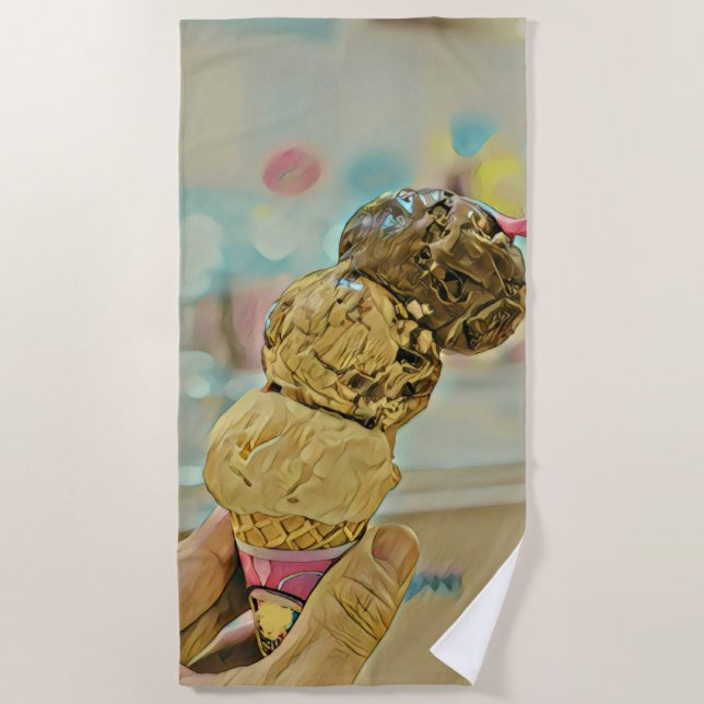 Ice cream birthday gift beach towel (Front)