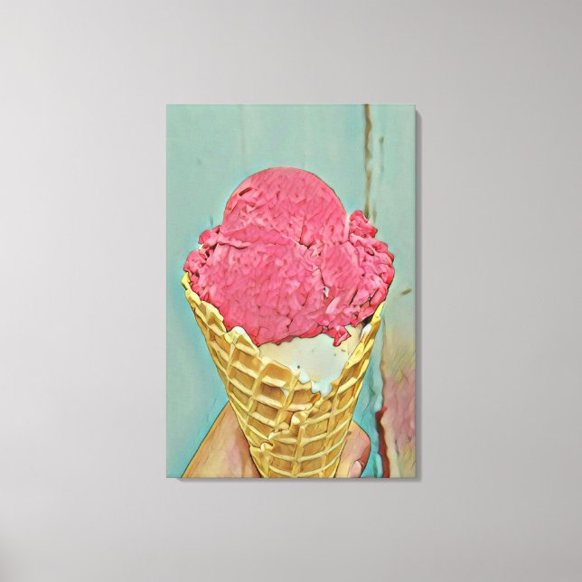 Ice cream birthday gift canvas print (Front)
