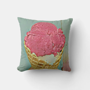 Ice cream birthday gift throw pillow