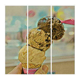 Ice cream birthday gift triptych