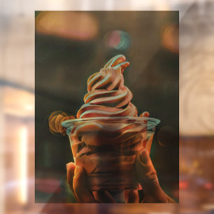 Ice cream birthday gift window cling