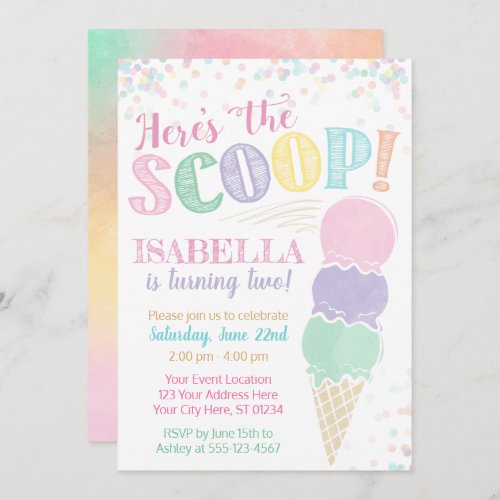 Ice Cream Birthday Invitation