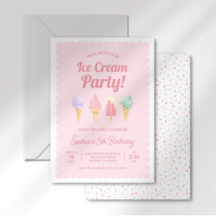 Ice Cream Birthday Invitation