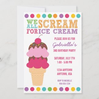 Ice Cream Birthday Invitation