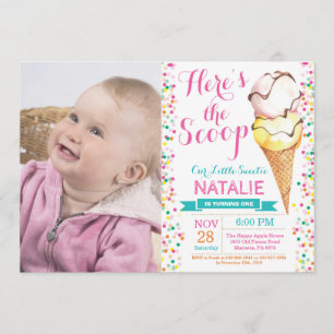 Ice Cream Birthday Invitation Summer