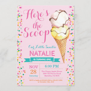 Ice Cream Birthday Invitation Summer