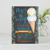 Ice Cream Birthday Invitation Summer Chalkboard (Standing Front)