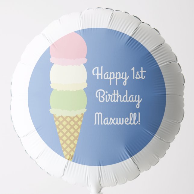 Ice Cream Birthday Party Balloon (Front)