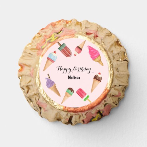 Ice cream Birthday Party Blush Pink Reeses Peanut Butter Cups
