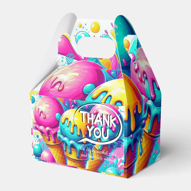 ice cream birthday party favor boxes (Front Side)