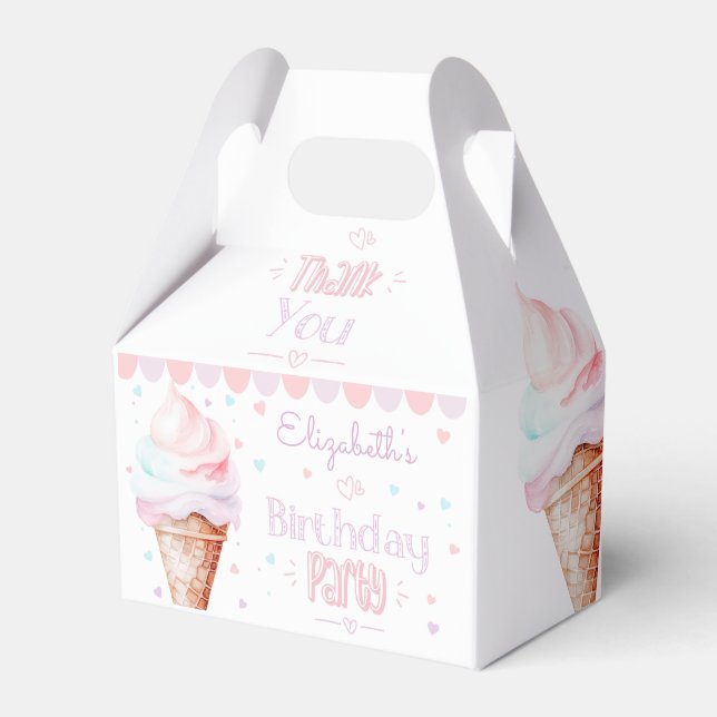 Ice cream birthday party favor boxes (Front Side)
