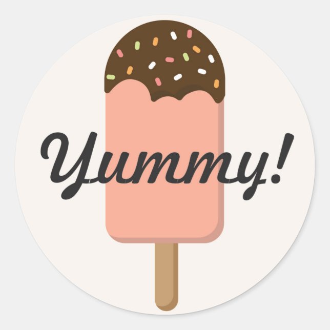 Ice Cream Birthday Party Favor Classic Round Sticker (Front)