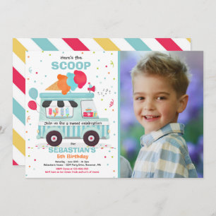 Ice Cream Birthday Party Ice Cream Truck Birthday Invitation
