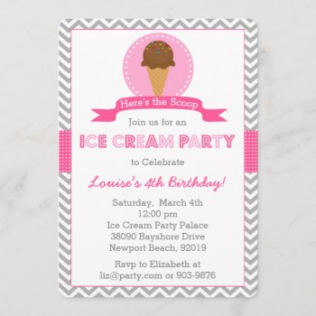 Ice Cream Birthday Party Invitation by eventfulcards at Zazzle