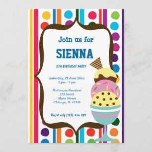 Ice Cream Birthday party Invitation