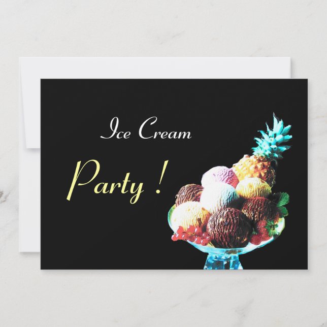 ICE CREAM BIRTHDAY PARTY INVITATION (Front)