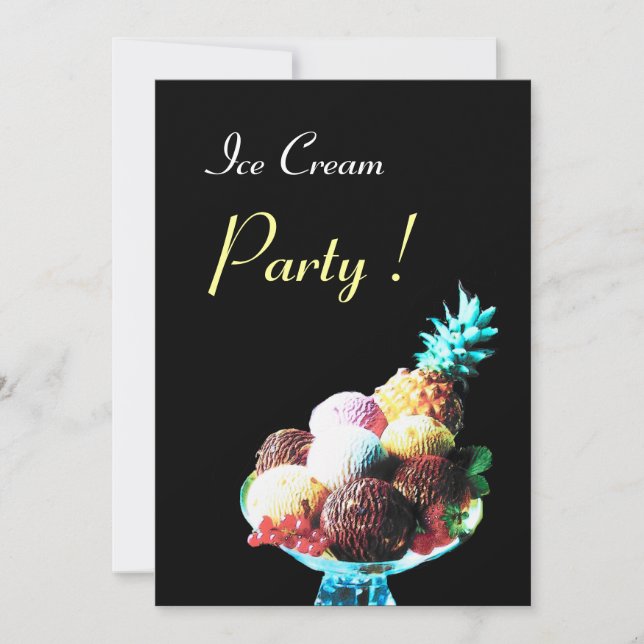 ICE CREAM BIRTHDAY PARTY INVITATION (Front)