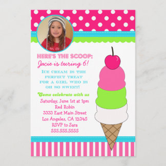Ice Cream Birthday Party Invitation