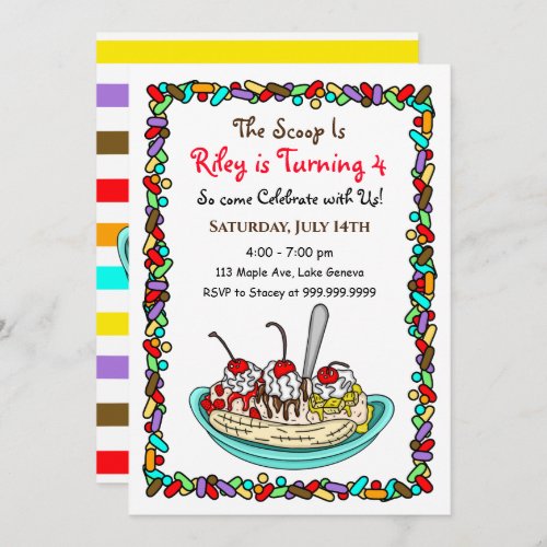 Ice Cream Birthday Party Invites