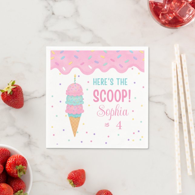 Ice Cream Birthday Party Napkins (Insitu)