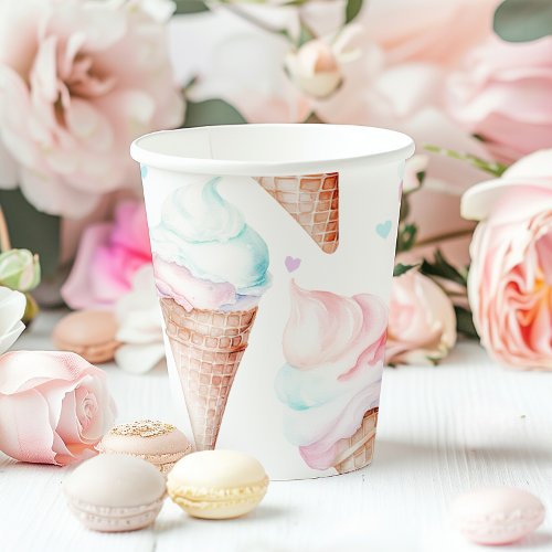 Ice cream birthday party  paper cups