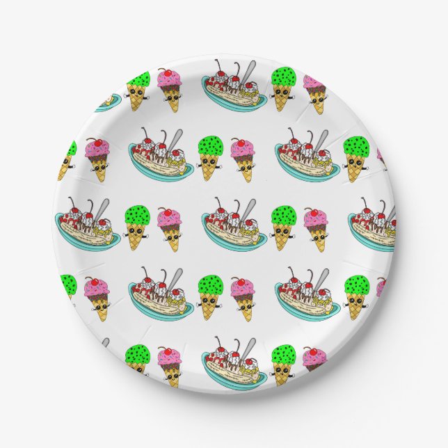 Ice Cream Birthday Party    Paper Plates (Front)