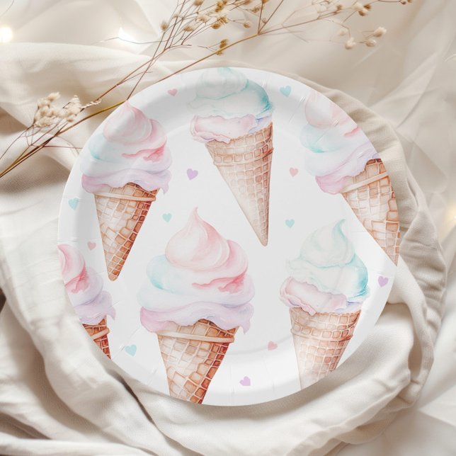 Ice cream birthday party  paper plates (Creator Uploaded)