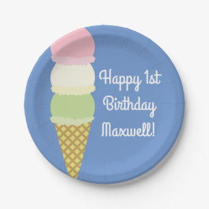 Ice Cream Birthday Party Paper Plates