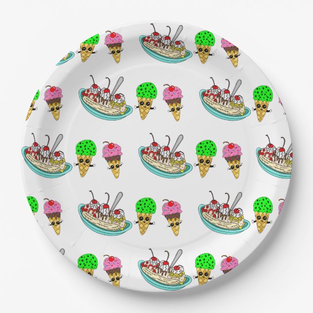 Ice Cream Birthday Party   Paper Plates (Front)