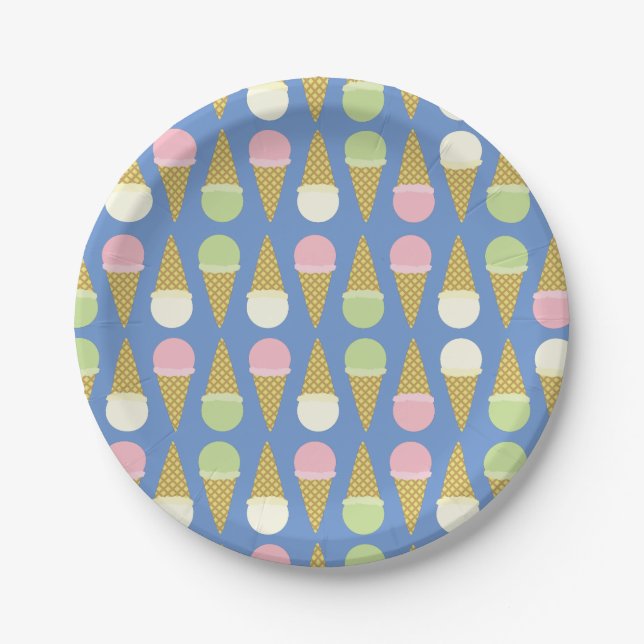 Ice Cream Birthday Party Paper Plates (Front)