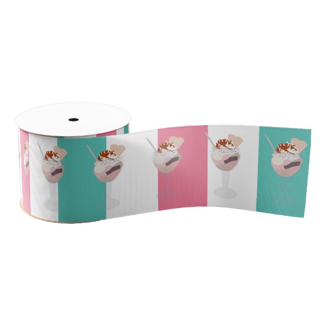 Ice Cream Birthday Party personalized Grosgrain Ribbon (Spool)