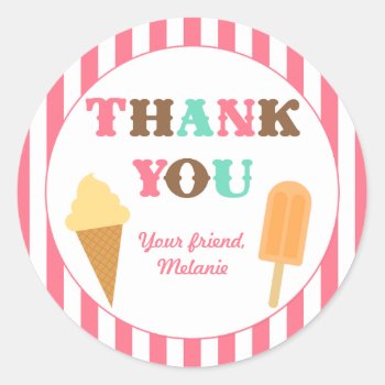 Ice Cream Birthday Party Sticker by eventfulcards at Zazzle