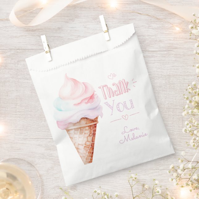 Ice cream birthday party thank you favor bag (Clipped)
