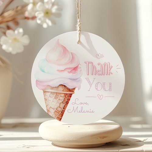 Ice cream birthday party thank you favor tags