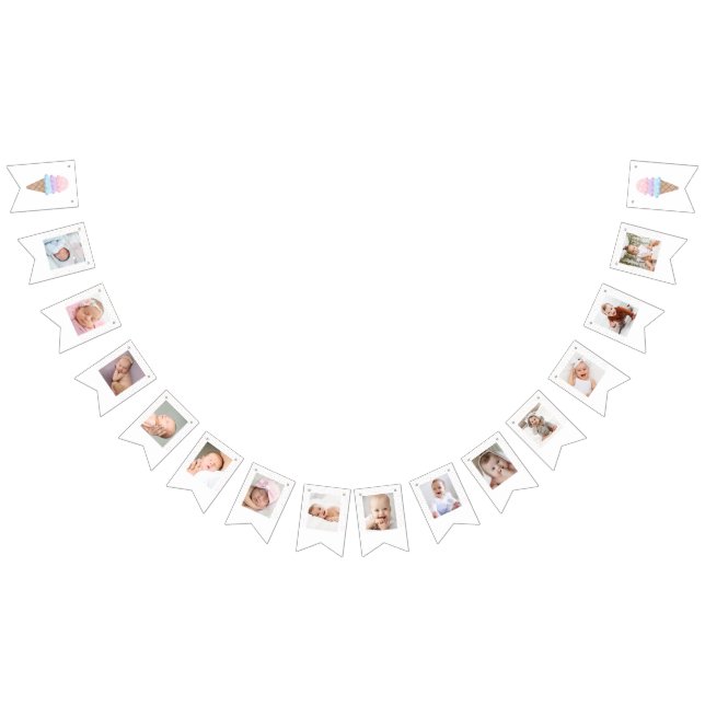 Ice Cream Birthday Photo Banner (All)