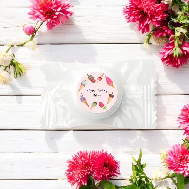 Ice Cream Birthday Pool Party Pink Life Saver® Mints (Creator Uploaded)