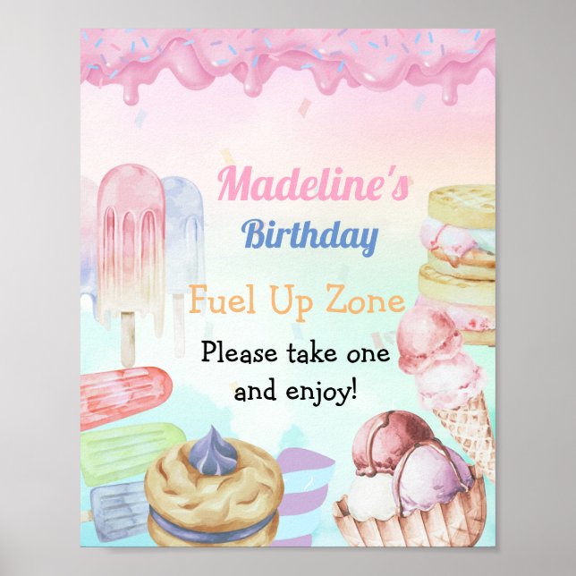 Ice Cream Birthday  Poster (Front)