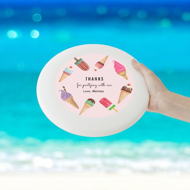 Ice Cream Birthday Summer Pool Party Pink  Wham-O Frisbee (Creator Uploaded)