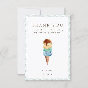 Ice Cream Birthday Thank You Card