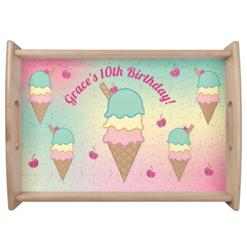 Ice Cream Birthday Thank you Favor Magnetic Frame Serving Tray