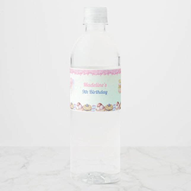 Ice Cream Birthday Water Bottle Label (Front)