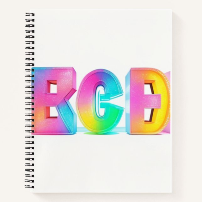 Ice cream, blocks, letters, colors notebook (Front)