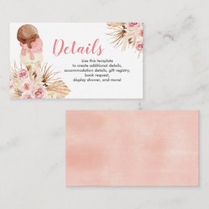 Ice cream Boho Details Baby Shower Insert Card