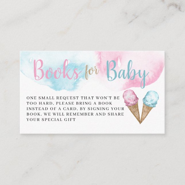 Ice cream books for baby Enclosure Card. (Front)