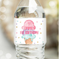 Ice Cream Bottle Wrapper Summer Scoop Pink Purple 
