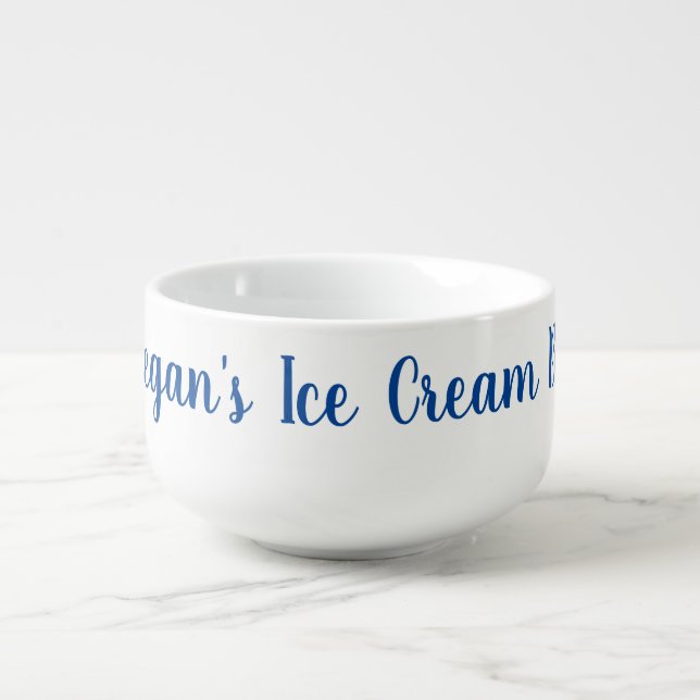 Ice Cream Bowl Funny Gag Novelty Gift Blue Name (Front)