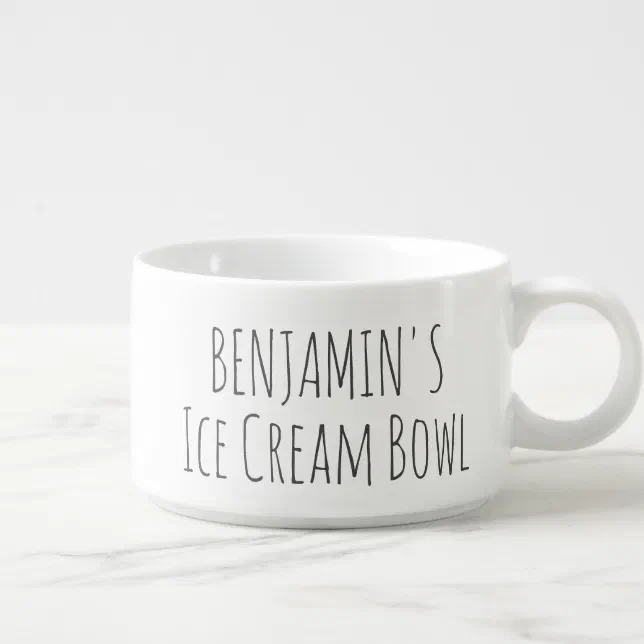 Ice Cream Bowl Funny Gag Novelty Gift Name Black Zazzle