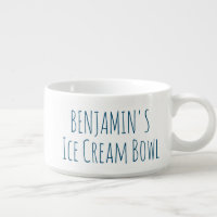 Ice Cream Bowl Funny Gag Novelty Gift Name Blue