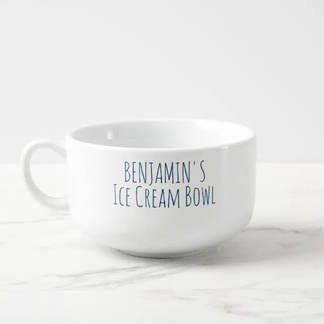 Ice Cream Bowl Funny Gag Novelty Gift Name Blue Zazzle