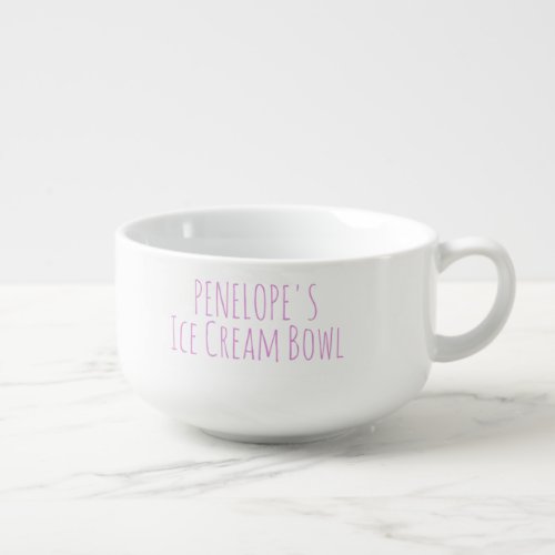 Ice Cream Bowl Funny Gag Novelty Gift Name Pink